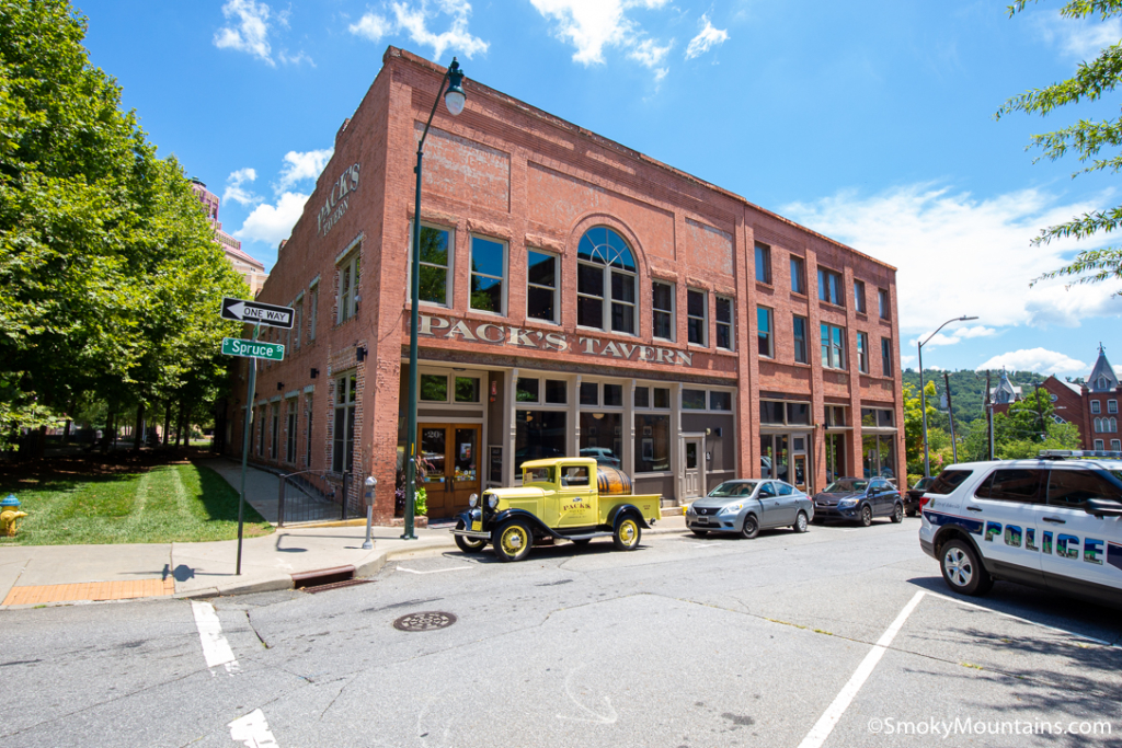 exterior of pack's tavern in asheville