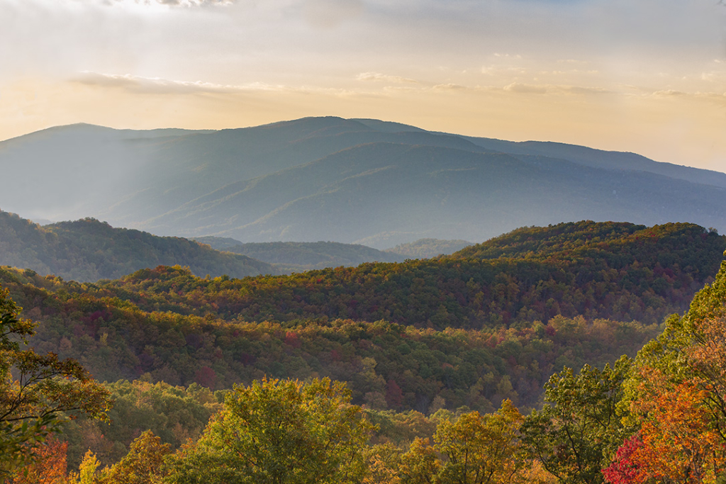 fall foliage colors in the mountaintops