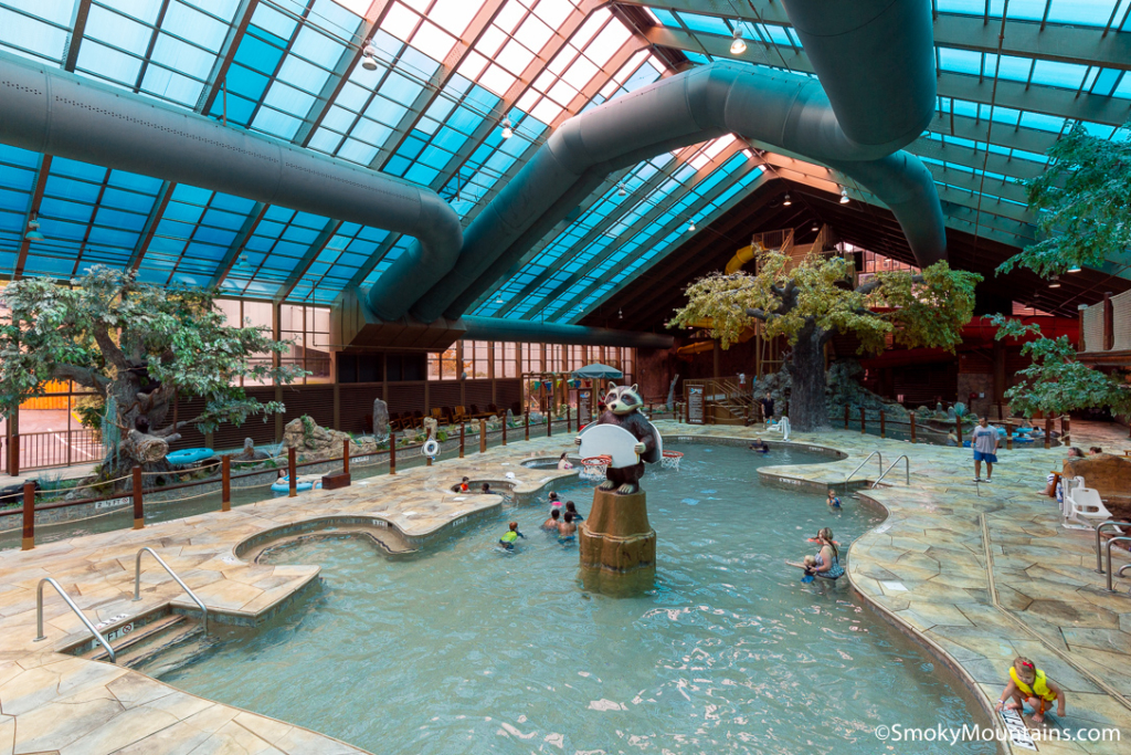 interior of wild bear falls water park