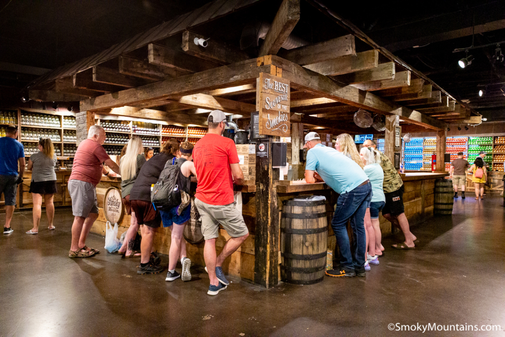 people on the inside of Ole Smoky Moonshine gift shop