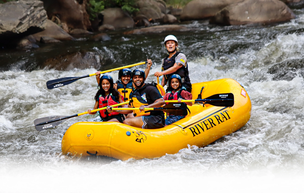 People doing rafting